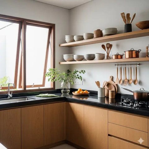 Desain Dapur Rumah Kecil Budget 10 Juta Tapi Tetap Estetik. Foto: Gemini