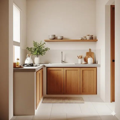 Desain Dapur Rumah Kecil Budget 10 Juta Tapi Tetap Estetik. Foto: Gemini