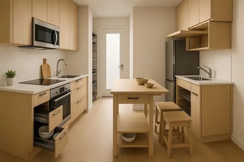 Model Dapur Sempit dengan Kabinet Minimalis, Bikin Rumah Mungil Lega