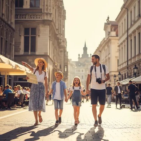 Ilustrasi Foto Liburan. (Foto: Gemini AI)