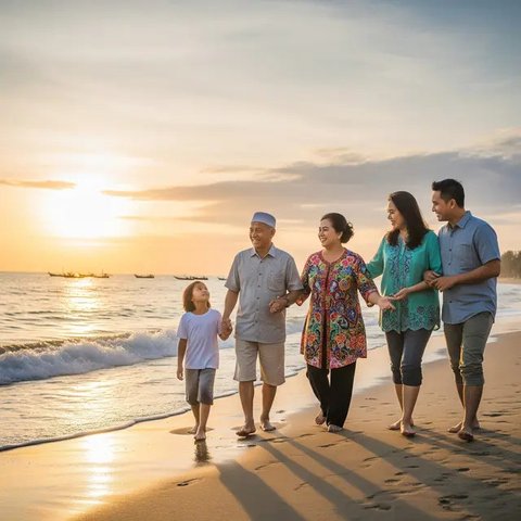 Ilustrasi Foto Liburan. (Foto: Gemini AI)