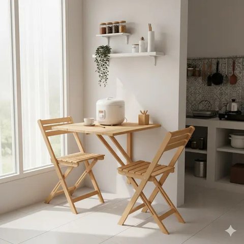 Model Dapur Kecil dengan Meja Bar (Ilustrasi AI/Gemini)