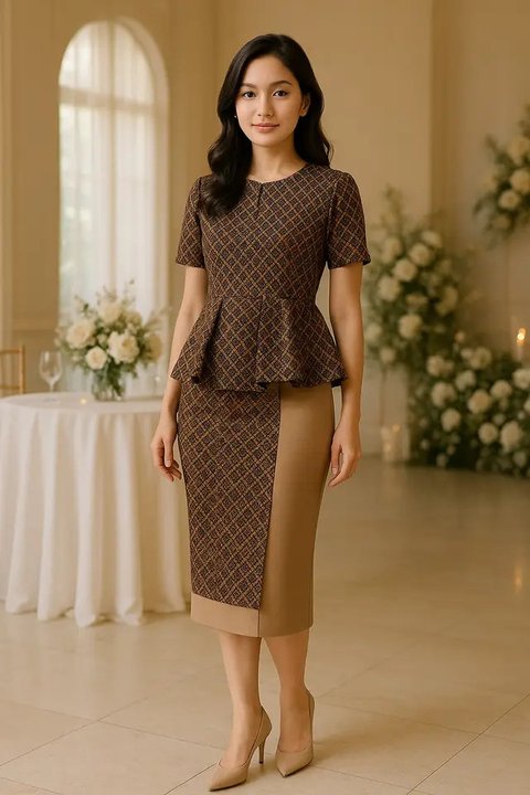 Model rok batik kombinasi kain polos (created by AI)