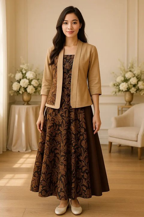 Model rok batik kombinasi kain polos (created by AI)