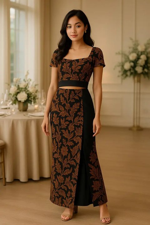 Model rok batik kombinasi kain polos (created by AI)