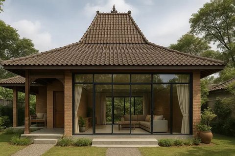 7 Model Rumah Joglo Modern Klasik 1 Lantai, Perpaduan Tradisi dan Kenyamanan Masa Kini (sumber:AI)