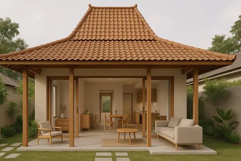 7 Model Rumah Joglo Modern Klasik 1 Lantai, Perpaduan Tradisi dan Kenyamanan Masa Kini (sumber:AI)