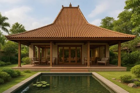 7 Model Rumah Joglo Modern Klasik 1 Lantai, Perpaduan Tradisi dan Kenyamanan Masa Kini (sumber:AI)