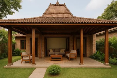 7 Model Rumah Joglo Modern Klasik 1 Lantai, Perpaduan Tradisi dan Kenyamanan Masa Kini (sumber:AI)