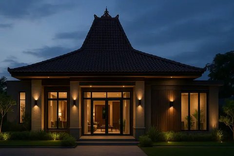 7 Model Rumah Joglo Modern Klasik 1 Lantai, Perpaduan Tradisi dan Kenyamanan Masa Kini (sumber:AI)