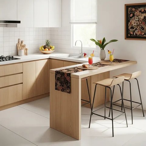 Model Dapur Skandinavia Kecil tapi Fungsional di Lahan Sempit. (Foto: Gemini AI)