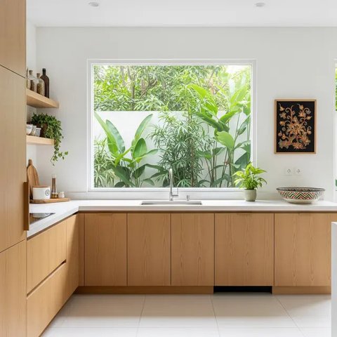 Model Dapur Skandinavia Kecil tapi Fungsional di Lahan Sempit. (Foto: Gemini AI)