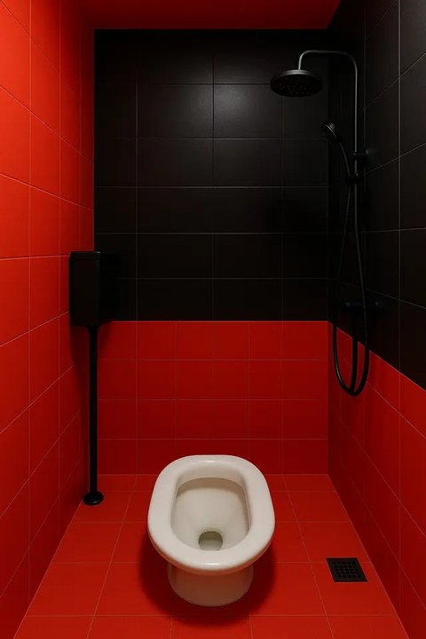 Desain Kamar Mandi Minimalis Kloset Jongkok Shower Nuansa Mewah.