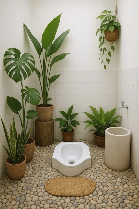 Desain Kamar Mandi Minimalis Kloset Jongkok Shower Nuansa Mewah