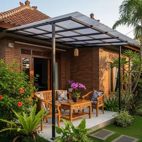 Model Teras Depan Rumah yang Bikin Instagramable Populer 2025. (Foto: Gemini AI)