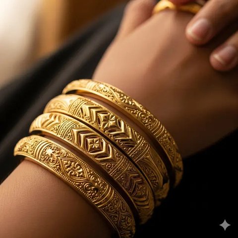 Model Gelang Emas 24 Karat 20 Gram untuk Tangan Gemuk (Meta AI)