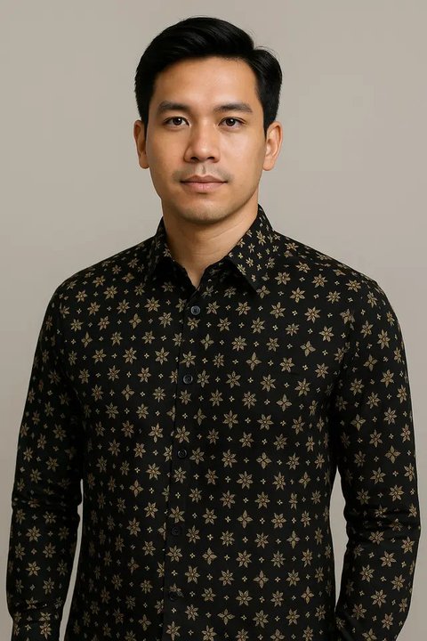 Model Baju Batik Pria Kombinasi Hitam