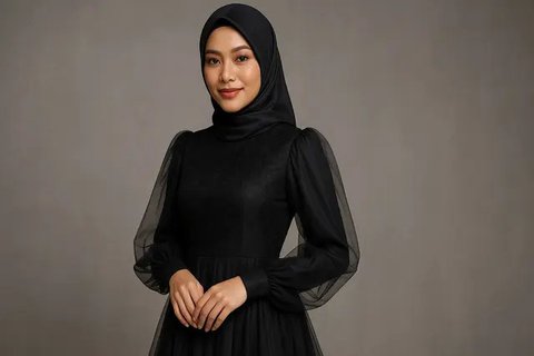 7 Model Gamis Hitam untuk Pesta Tren 2025 yang Elegan, Mewah dan Mudah Dipadukan (sumber:AI)