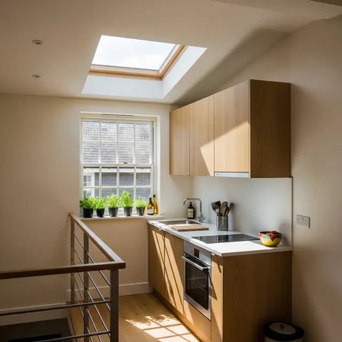 Ide Dapur Mezzanine di Rumah Mungil Hemat Biaya (AI)