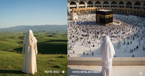 AI Gemini buat Foto Depan Kabah (Foto: Gemini)