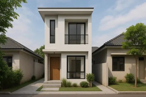 7 Desain Rumah 2 Lantai Mungil Cantik di Lahan Sempit, Tetap Lega dan Nyaman untuk Keluarga (sumber:AI)