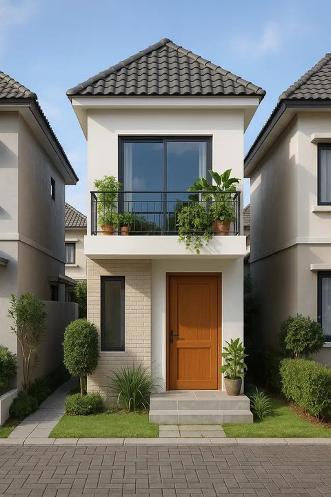 7 Desain Rumah 2 Lantai Mungil Cantik di Lahan Sempit, Tetap Lega dan Nyaman untuk Keluarga (sumber:AI)