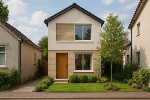 7 Desain Rumah 2 Lantai Mungil Cantik di Lahan Sempit, Tetap Lega dan Nyaman untuk Keluarga (sumber:AI)