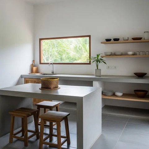 Dapur Serba Minimalis Minim Perabot di Rumah Kampung. (Foto: Gemini AI)