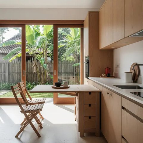 Dapur Serba Minimalis Minim Perabot di Rumah Kampung. (Foto: Gemini AI)