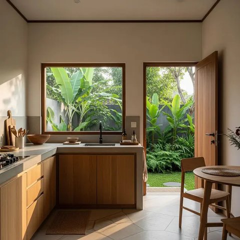 Dapur Serba Minimalis Minim Perabot di Rumah Kampung. (Foto: Gemini AI)