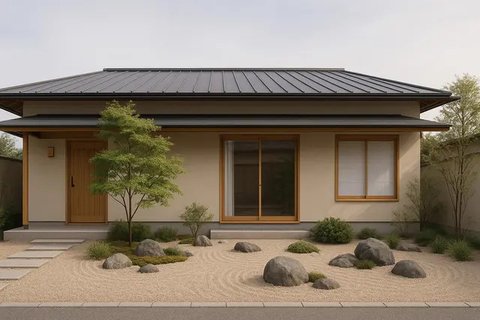 7 Desain Rumah Minimalis Gaya Jepang Modern 1 Lantai yang Simpel, Estetik dan Menenangkan (sumber:AI)