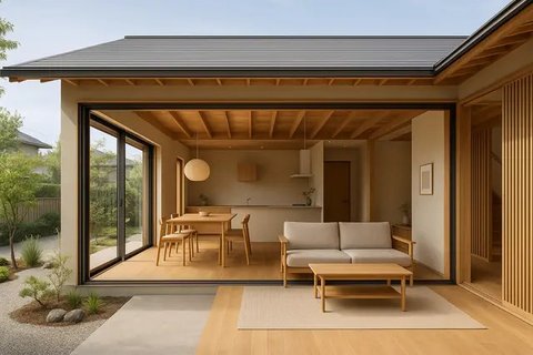 7 Desain Rumah Minimalis Gaya Jepang Modern 1 Lantai yang Simpel, Estetik dan Menenangkan (sumber:AI)