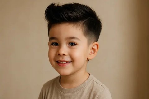 Model Rambut Poni Anak Laki-Laki ala Korea (created by AI)