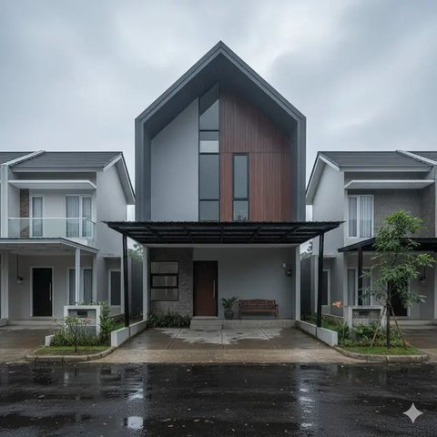 Model Rumah Tipe 72 di Lokasi Perumahan Modern (Gemini)