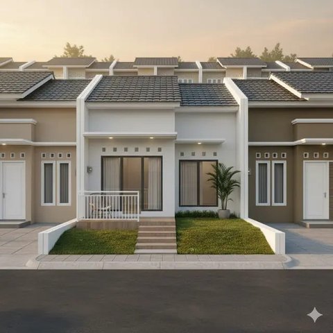 Model Rumah Tipe 72 di Lokasi Perumahan Modern (Gemini)