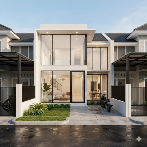 Model Rumah Tipe 72 di Lokasi Perumahan Modern (Gemini)