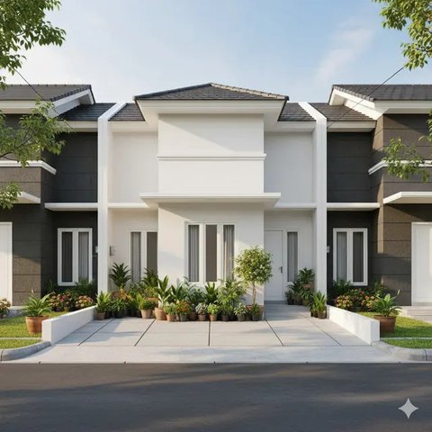 Model Rumah Tipe 72 di Lokasi Perumahan Modern (Gemini)