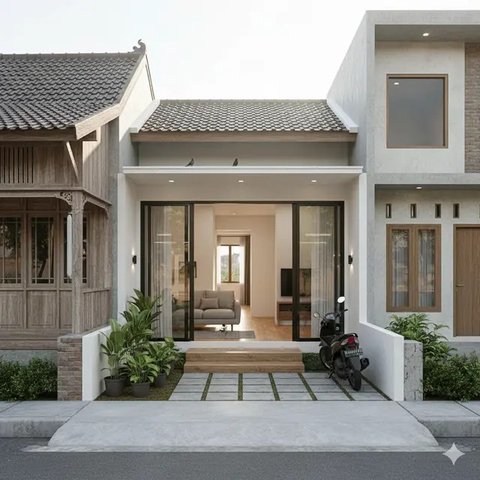 Model Rumah Tipe 72 di Lokasi Perumahan Modern (Gemini)