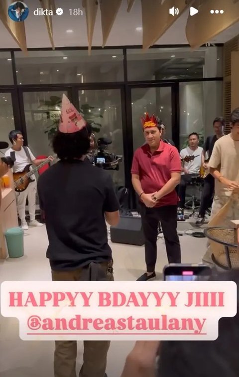 Momen kejutan ultah Andre Taulany ke-51. [IG: @dikta]