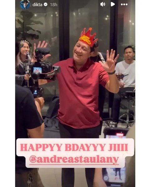 Momen kejutan ultah Andre Taulany ke-51. [IG: @dikta]