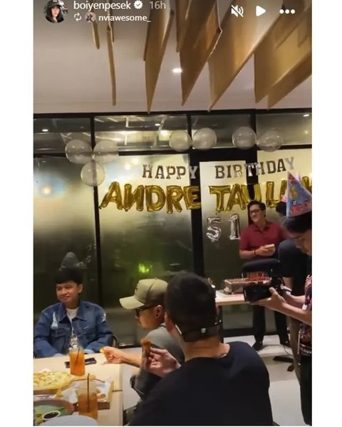 Momen kejutan ultah Andre Taulany ke-51. [IG: @dikta]