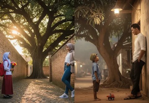 Tutorial Prompt Gemini AI, Jadikan Foto Masa Kecil dan Dewasa Bertemu di Gang