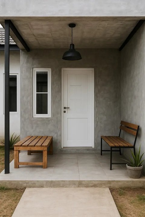 Model Teras Minimalis Depan Rumah Sempit Lahan Terbatas/AI