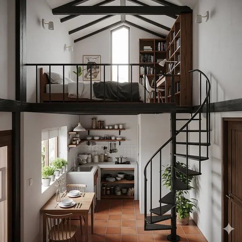 8 Model Rumah Kecil 3x6 dengan Mezzanine 2 Lantai Mini