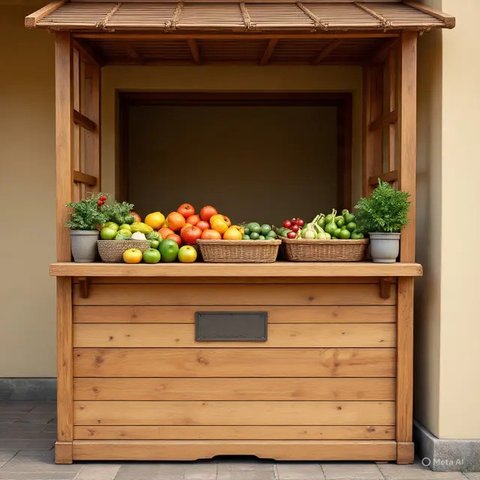 Desain Warung Sembako di Teras Rumah (AI)