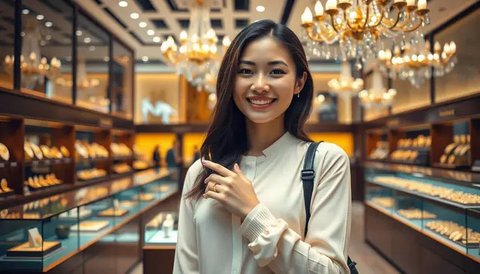 Gambar diambil pada 11 Agustus 2021 menunjukkan seorang manajer toko perhiasan berbicara dengan pelanggan di Mumbai, India. Putus asa mendapatkan uang tunai, banyak keluarga dan usaha kecil m