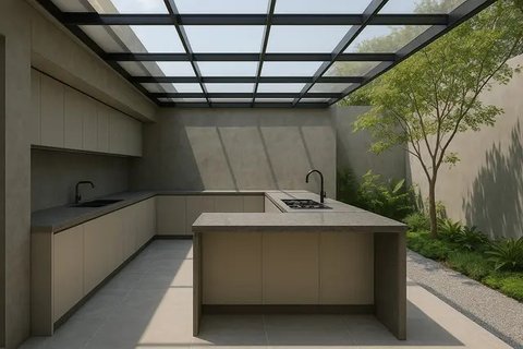 Model Dapur Semi Outdoor Belakang Rumah 2025