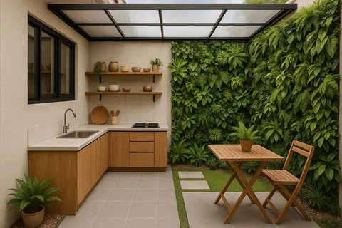 Model Dapur Semi Outdoor Belakang Rumah 2025