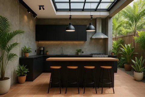 Model Dapur Semi Outdoor Belakang Rumah 2025