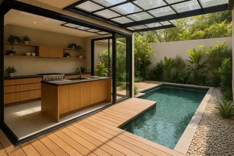 Model Dapur Semi Outdoor Belakang Rumah 2025
